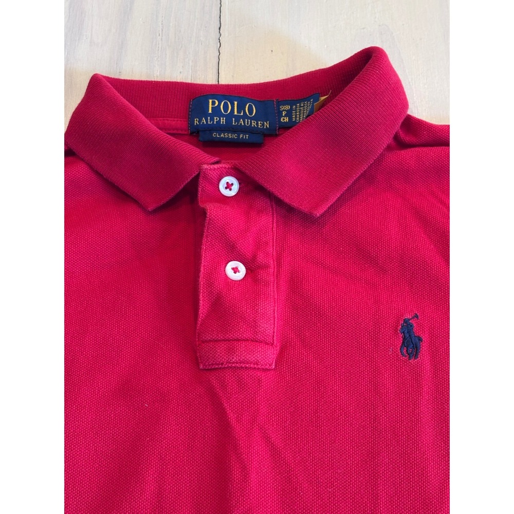 Polo Ralph Lauren Kids Red Classic Fit Short Sleeve Polo Shirt Size S 8 Preppy